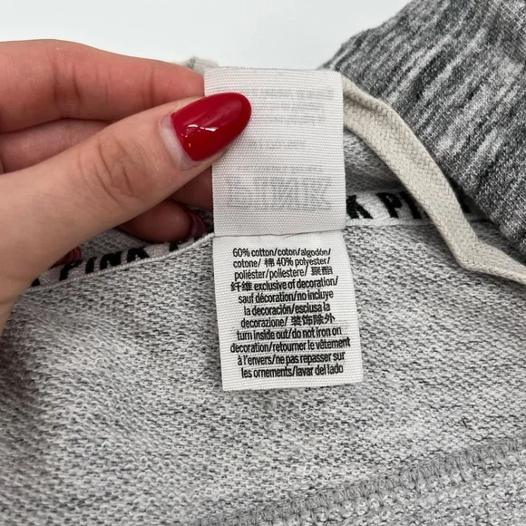 Victoria secret pink sequin logo cozy zip up hoodie M casual everyday campuswear - Picture 11 of 16